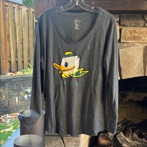 Gray Long Sleeve Shirt with Oregon Duck Size XL